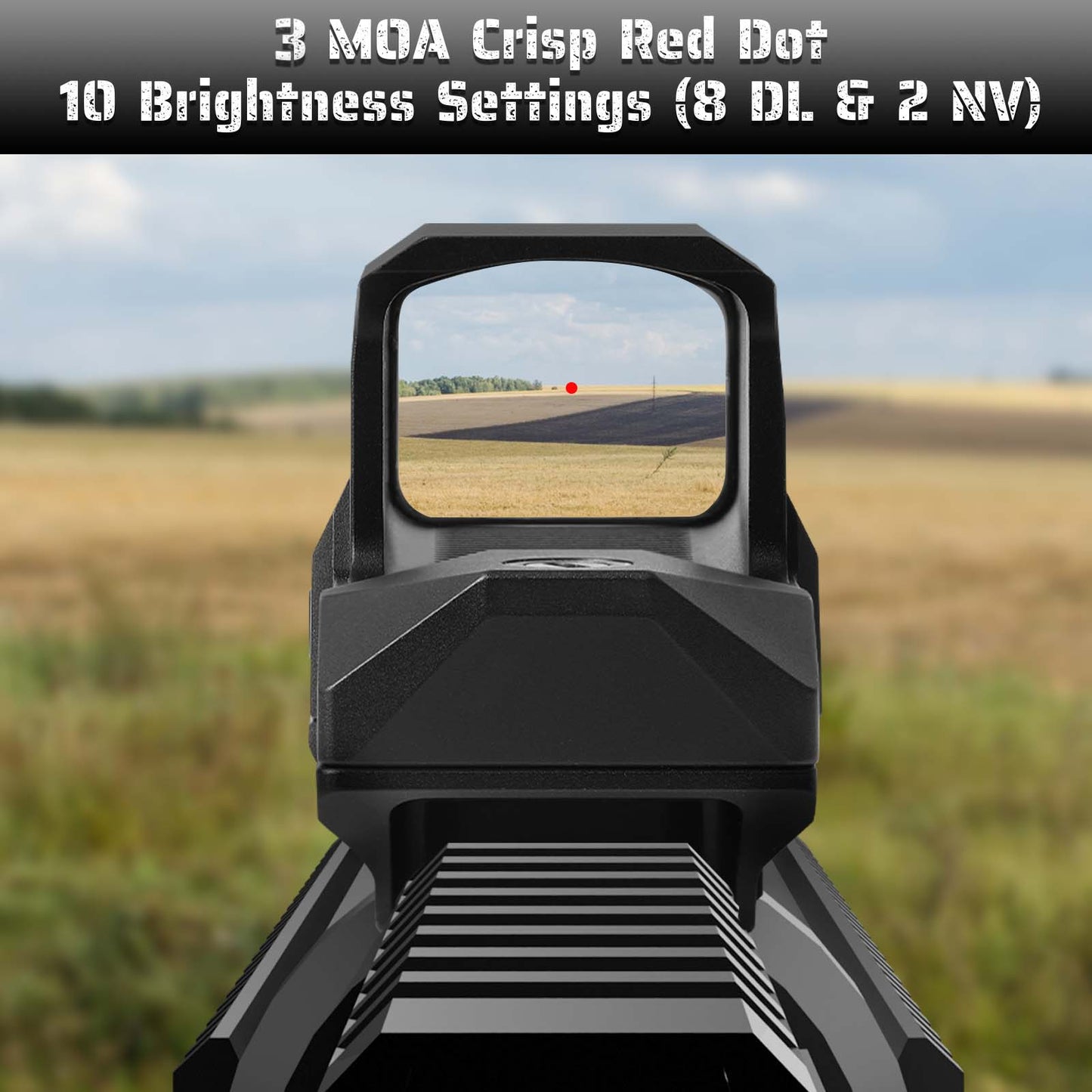 DALBINOWL NOCTUA-R Rifle Red Dot Sight 3 MOA Shake Awake Open Reflex Sight 1x30mm Large Window Rifle Scope for Long Guns