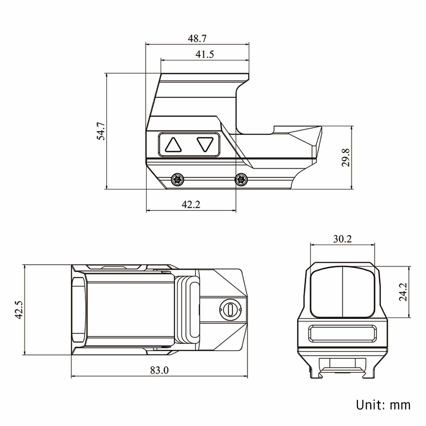 DALBINOWL NOCTUA - R Rifle Red Dot Sight 3 MOA Shake Awake Open Reflex Sight 1x30mm Large Window Rifle Scope for Long Guns - Dalbinowl Optic