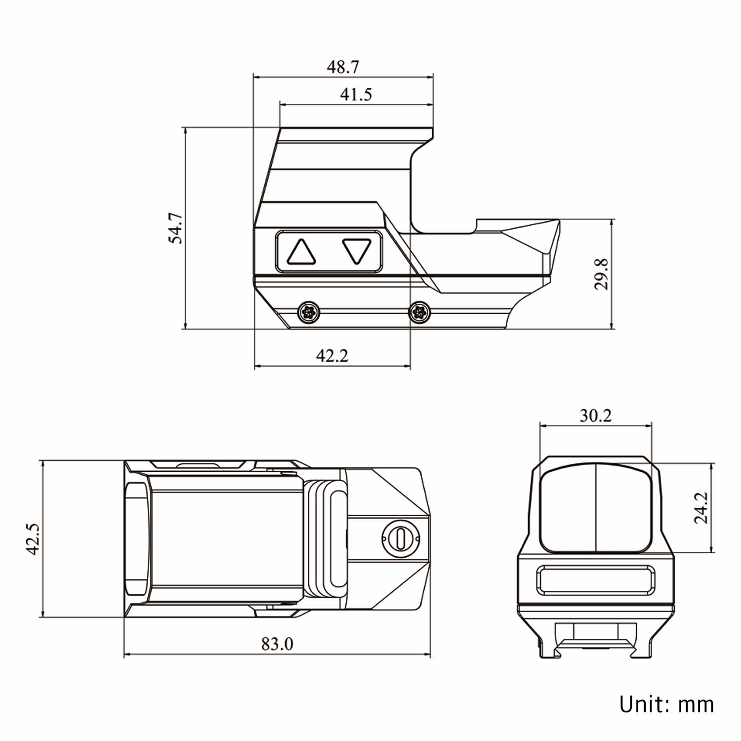 DALBINOWL NOCTUA - R Rifle Red Dot Sight 3 MOA Shake Awake Open Reflex Sight 1x30mm Large Window Rifle Scope for Long Guns - Dalbinowl Optic