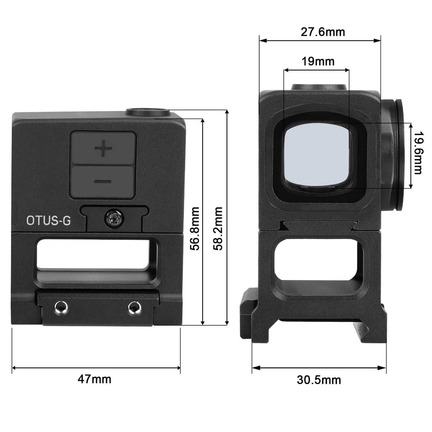 Dalbinowl OTUS - G Enclosed Green Dot Sights for ACRO Footprint - Motion Awake - 3 MOA Closed Emitter Reflex Sight - with Adapter Plates for RMR Footprint & Glock MOS & Picatinny Rails - Dalbinowl Optic