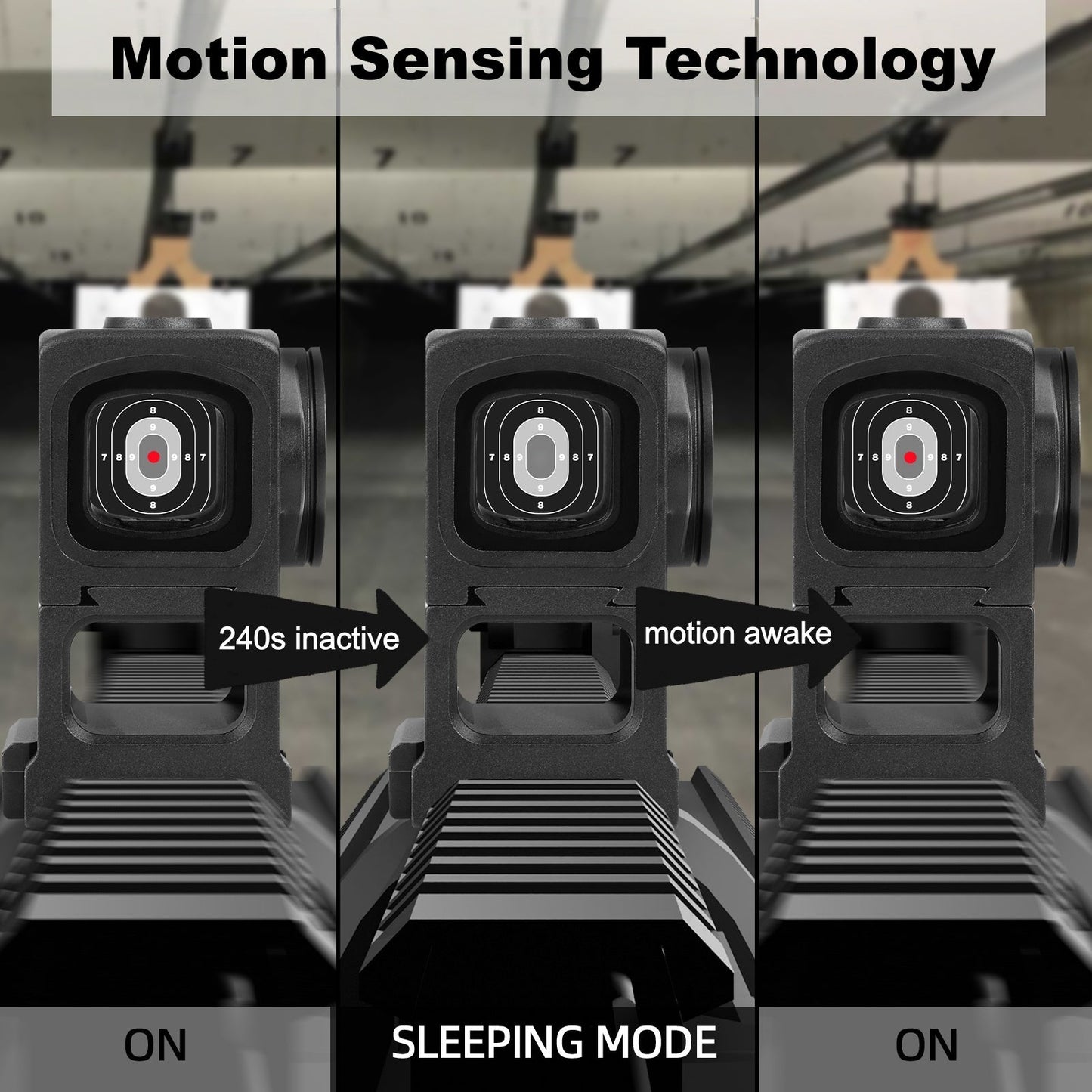 DALBINOWL OTUS - R Enclosed Red Dot Sights for ACRO Footprint - Motion Awake - 3 MOA Closed Emitter Reflex Sight - with Adapter Plates for RMR Footprint & Glock MOS & Picatinny Rails - Dalbinowl Optic