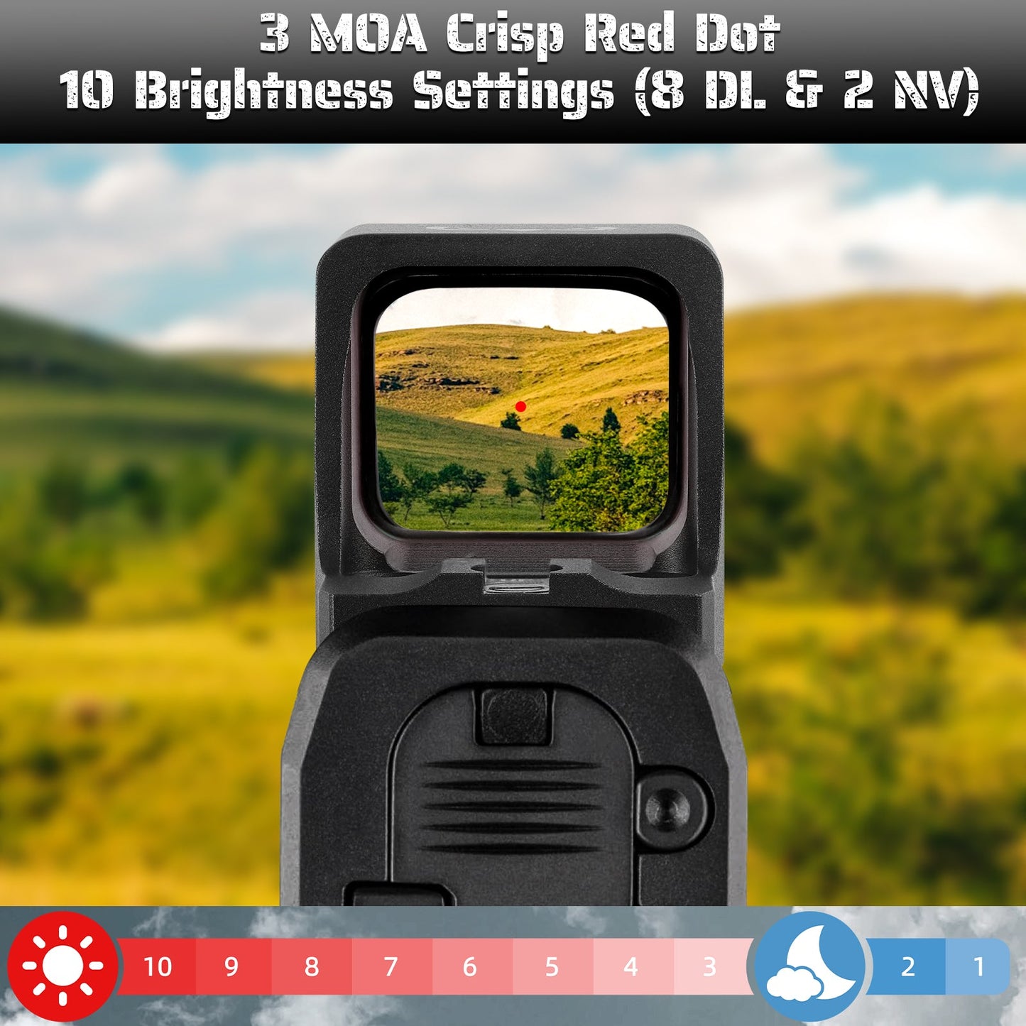 Dalbinowl TYTO - R 2.5 MOA Red Dot Sight for RMR Footprint Pistols Shake Awake Open Reflex Sight - Dalbinowl Optic