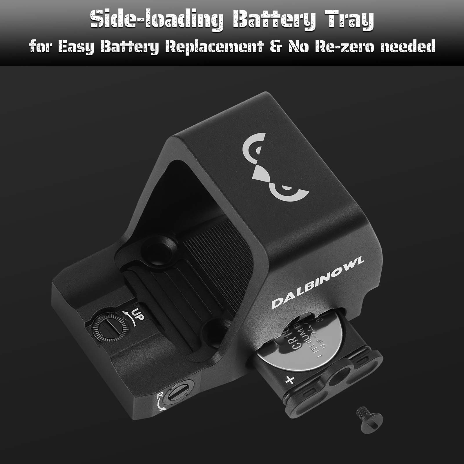 Dalbinowl TYTO - R 2.5 MOA Red Dot Sight for RMR Footprint Pistols Shake Awake Open Reflex Sight - Dalbinowl Optic